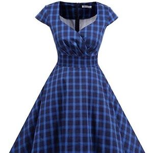 Blue Plaid Women's Dress